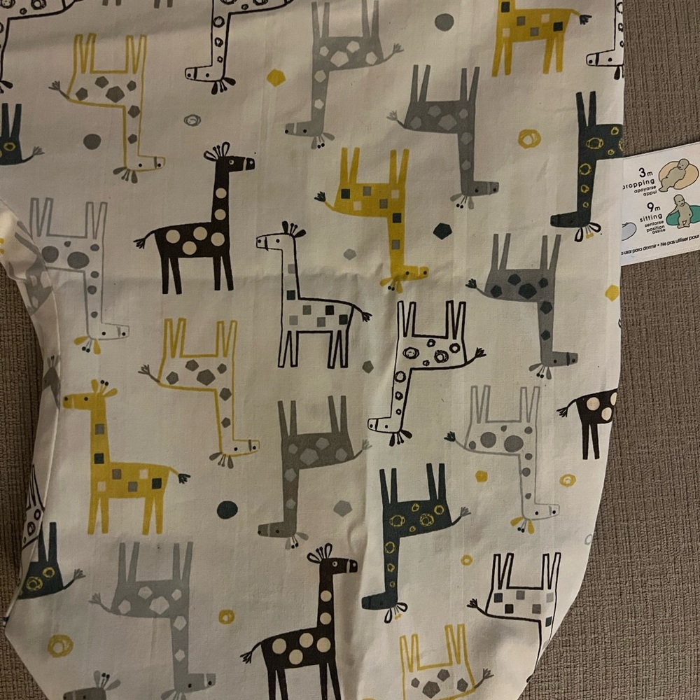 Boppy Cover Giraffe Print in Yellow, Gray, and Black